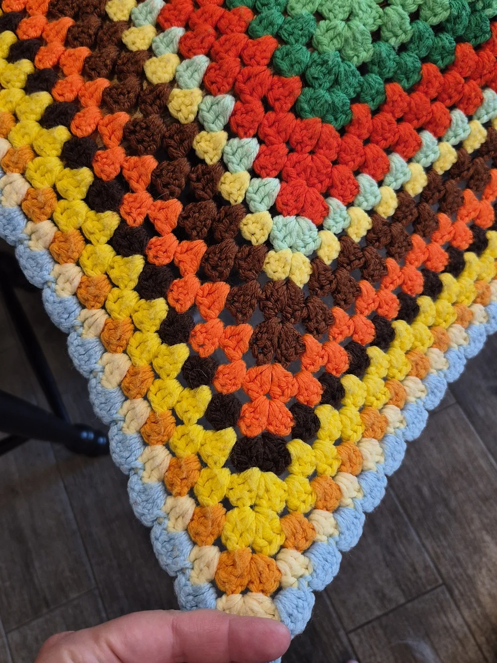 Handmade Multicolor Crochet Blanket - Vibrant Striped Throw
